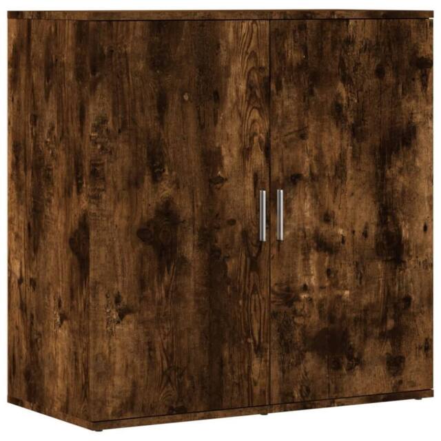 Berkfield Home Sideboard Smoked Oak 79x38x80 cm Engineered Wood in Brown - Size: 79 x 38 x 80 cm - image 1