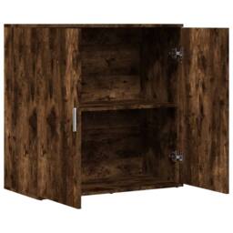 Berkfield Home Sideboard Smoked Oak 79x38x80 cm Engineered Wood in Brown - Size: 79 x 38 x 80 cm - thumbnail 6