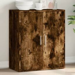 Berkfield Home Sideboard Smoked Oak 79x38x80 cm Engineered Wood in Brown - Size: 79 x 38 x 80 cm - thumbnail 2