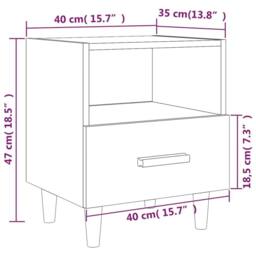 Berkfield Home Bedside Cabinet White 40x35x47 cm - Size: 40 x 35 x 47 cm - thumbnail 7