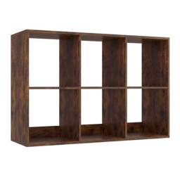 Costway 6-Cube Bookshelf Wooden Ladder Shelf Modern 2-Tier Open Display Shelf in Brown - thumbnail 3