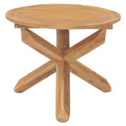 Berkfield Home Garden Dining Table Ã˜90x75 cm Solid Teak Wood in Brown - Size: 90x75 cm