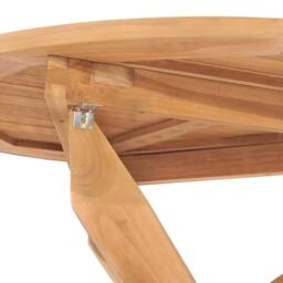 Berkfield Home Garden Dining Table Ã˜90x75 cm Solid Teak Wood in Brown - Size: 90x75 cm - thumbnail 5