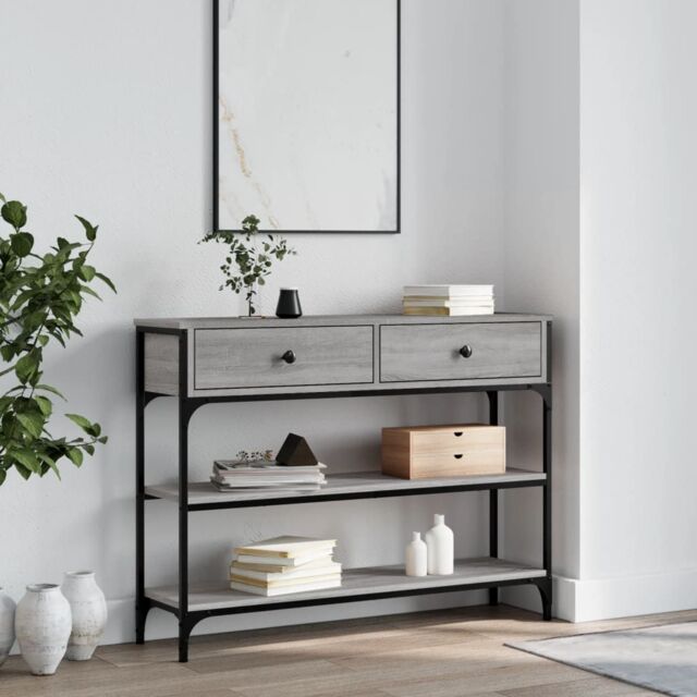 Berkfield Home Console Table Grey Sonoma 100x25x75 cm Engineered Wood - Size: 100 x 25 x 75 cm - image 1