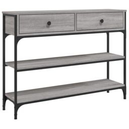 Berkfield Home Console Table Grey Sonoma 100x25x75 cm Engineered Wood - Size: 100 x 25 x 75 cm - thumbnail 2