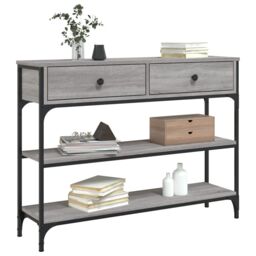 Berkfield Home Console Table Grey Sonoma 100x25x75 cm Engineered Wood - Size: 100 x 25 x 75 cm - thumbnail 3