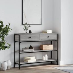Berkfield Home Console Table Grey Sonoma 100x25x75 cm Engineered Wood - Size: 100 x 25 x 75 cm - thumbnail 1