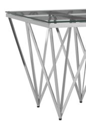 Orsina Modern Design Silver Finish Spike Legs End Table, Durable Constructed Metal End Table, Sturdy Bedside Table - thumbnail 3