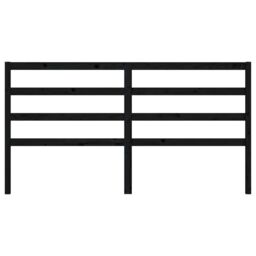 Berkfield Home Bed Headboard Black 206x4x100 cm Solid Wood Pine - Size: 206 x 4 x 100 cm - thumbnail 4