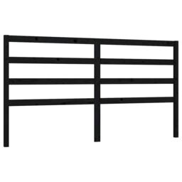 Berkfield Home Bed Headboard Black 206x4x100 cm Solid Wood Pine - Size: 206 x 4 x 100 cm - thumbnail 2