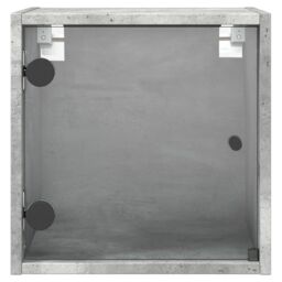 Berkfield Home Bedside Cabinet with Glass Door Concrete Grey 35x37x35 cm - Size: 35 x 37 x 35 cm - thumbnail 6