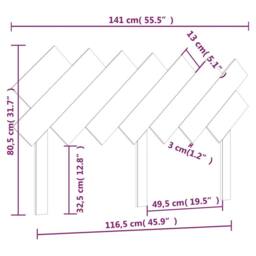 Berkfield Home Beautiful Bed Headboard Honey Brown 141x3x80.5 cm Solid Wood Pine - thumbnail 6