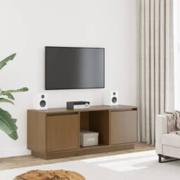 Berkfield Home TV Cabinet Honey Brown 110.5x35x44 cm Solid Wood Pine - thumbnail 2