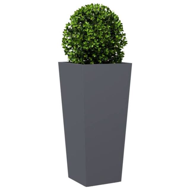 Berkfield Home Durable Garden Planter Anthracite 35x35x75 cm Steel in Charcoal - Size: 35 x 35 x 75 cm - image 1