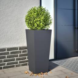 Berkfield Home Durable Garden Planter Anthracite 35x35x75 cm Steel in Charcoal - Size: 35 x 35 x 75 cm - thumbnail 2