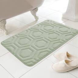 HomeSpace Direct Geo Memory Foam Bath Mat in Green