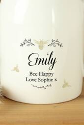 Personalised Memento Company Women's Personalised Floral Bee Flower Jug Vase in White - thumbnail 3