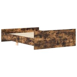 Berkfield Home Durable Bed Frame with Headboard & Footboard Smoked Oak 140x200 cm in Brown - thumbnail 7