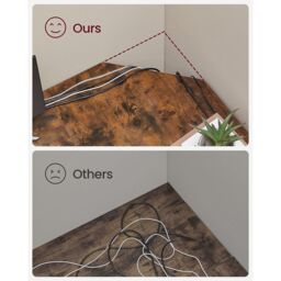 VASAGLE L-Shaped Corner Gaming Desk with 2 Storage Shelves Space Saving in Brown - thumbnail 5