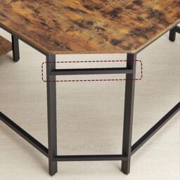 VASAGLE L-Shaped Corner Gaming Desk with 2 Storage Shelves Space Saving in Brown - thumbnail 6