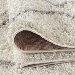 THE RUGS Moroccan Soft Shaggy Rugs & Runners Ivory & Grey Living Room - Size: 60 cm x 110 cm - thumbnail 4