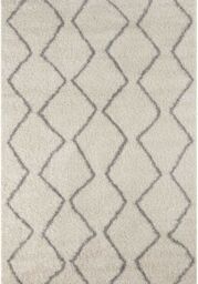 THE RUGS Moroccan Soft Shaggy Rugs & Runners Ivory & Grey Living Room - Size: 60 cm x 110 cm - thumbnail 2