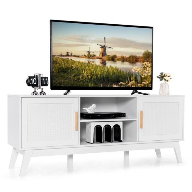 "Costway TV Stand for TVs up to 65"" Media Console Table w/Adjustable Shelf 2-door Cabinet" - image 1
