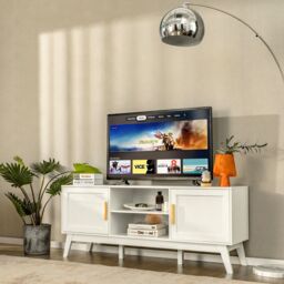 "Costway TV Stand for TVs up to 65"" Media Console Table w/Adjustable Shelf 2-door Cabinet" - thumbnail 3