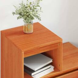 Berkfield Home Bedside Cabinet 2 pcs Wax brown 60 x 34 x 51 cm Solid pinewood - thumbnail 5