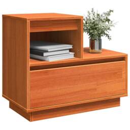 Berkfield Home Bedside Cabinet 2 pcs Wax brown 60 x 34 x 51 cm Solid pinewood - thumbnail 3