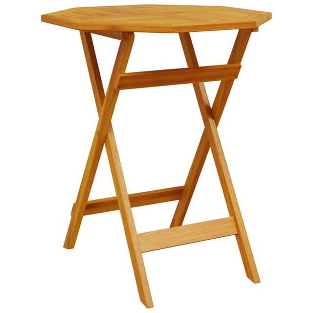Berkfield Home Folding Garden Table √ò70x75 cm Solid Wood Acacia in Brown - Size: 70x75 cm - image 1