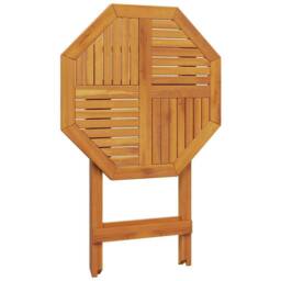 Berkfield Home Folding Garden Table √ò70x75 cm Solid Wood Acacia in Brown - Size: 70x75 cm - thumbnail 8
