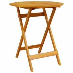 Berkfield Home Folding Garden Table √ò70x75 cm Solid Wood Acacia in Brown - Size: 70x75 cm - thumbnail 6