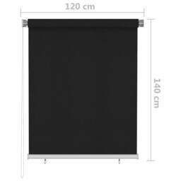 Berkfield Home Outdoor Roller Blind 120x140 cm Black - thumbnail 6