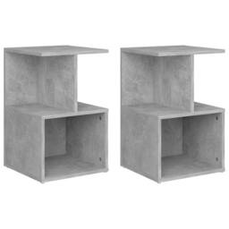 Berkfield Home Elegant Bedside Cabinets 2 pcs Concrete Grey 35x35x55 cm Engineer - Size: 35 x 35 x 55 cm - thumbnail 3