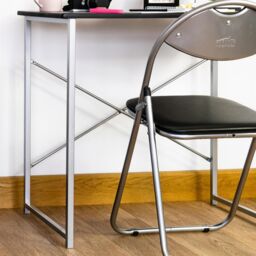 Harbour Housewares 6x Padded Folding Chairs Metal Frame Easy Store Portable Folding Seats in Black - thumbnail 7