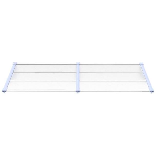 Berkfield Home Durable Door Canopy Grey & Transparent 199x90 cm Polycarbonate in Clear - image 1