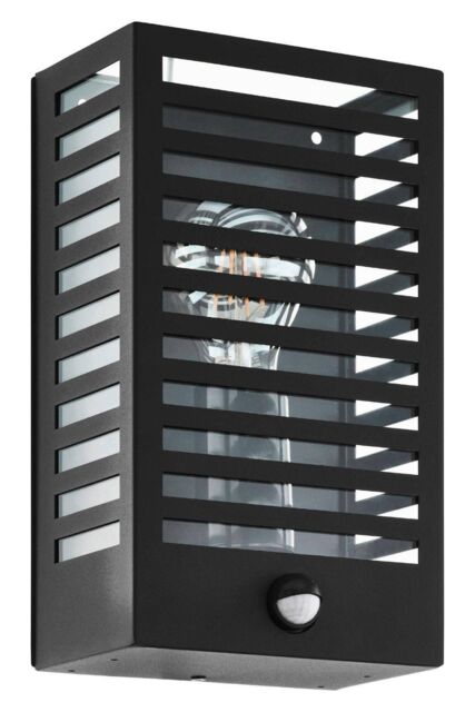 Eglo Alamonte 3 Steel Caged IP44 Outdoor Wall Light in Black - image 1