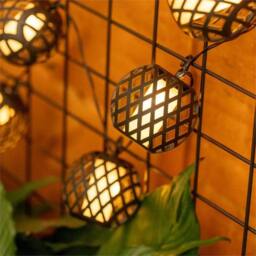 Nordara 10x Solar Garden Fairy Lights Black Lantern Outdoor Patio Lighting - thumbnail 4