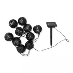 Nordara 10x Solar Garden Fairy Lights Black Lantern Outdoor Patio Lighting - thumbnail 5