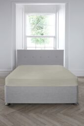 Appletree 'Premium 200TC Plain Dye' Hotel Quality 100% Percale Cotton Fitted Bed Sheet in Silver - Size: Single Fitted - thumbnail 1