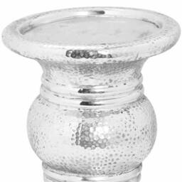 Love Lace Silver Punch Faced Ceramic Large Candle Holder - thumbnail 2