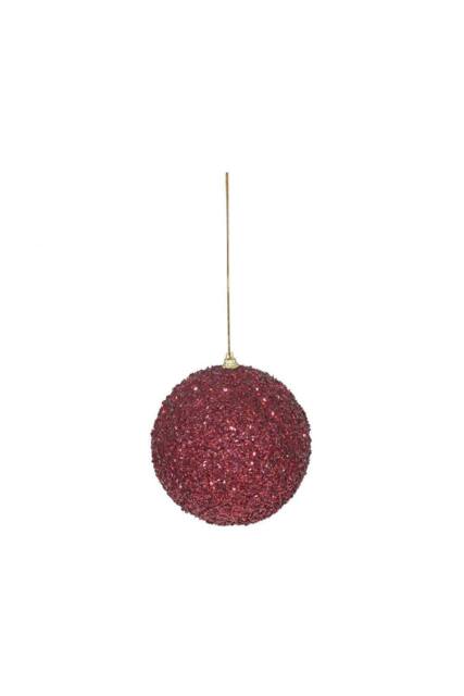 KDMD Glitter Burgundy Bauble 12cm - image 1