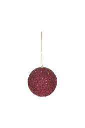 KDMD Glitter Burgundy Bauble 12cm - thumbnail 2