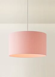 ValueLights Reni Blush Pink Fabric Easy Fit Drum Ceiling Lamp Shade in Dusty Pink - Size: Large - thumbnail 2