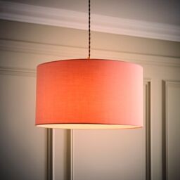 ValueLights Reni Blush Pink Fabric Easy Fit Drum Ceiling Lamp Shade in Dusty Pink - Size: Large - thumbnail 3