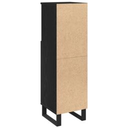 Berkfield Home Bathroom Cabinet Black Oak 30x30x100 cm Engineered Wood - Size: 30 x 30 x 100 cm - thumbnail 6