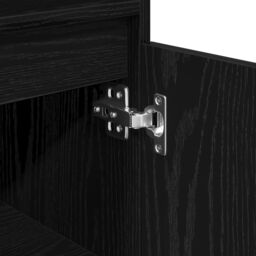 Berkfield Home Bathroom Cabinet Black Oak 30x30x100 cm Engineered Wood - Size: 30 x 30 x 100 cm - thumbnail 9