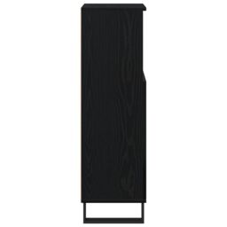 Berkfield Home Bathroom Cabinet Black Oak 30x30x100 cm Engineered Wood - Size: 30 x 30 x 100 cm - thumbnail 8