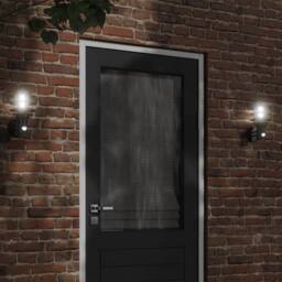 Berkfield Home Outdoor Wall Light with Sensor Black Stainless Steel - thumbnail 2